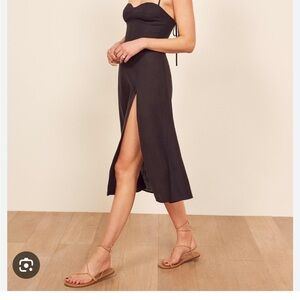 Reformation Nebraska linen dress in black